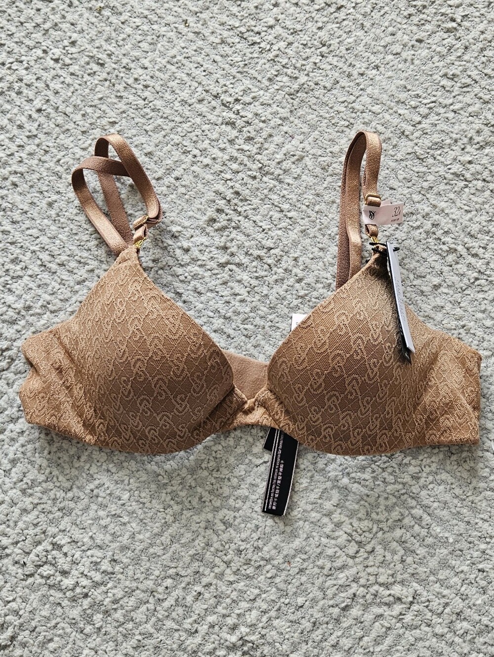 VICTORIA'S SECRET The Icon Push Up Bra Dark Nude Very Sexy Demi Bra 32A NWT